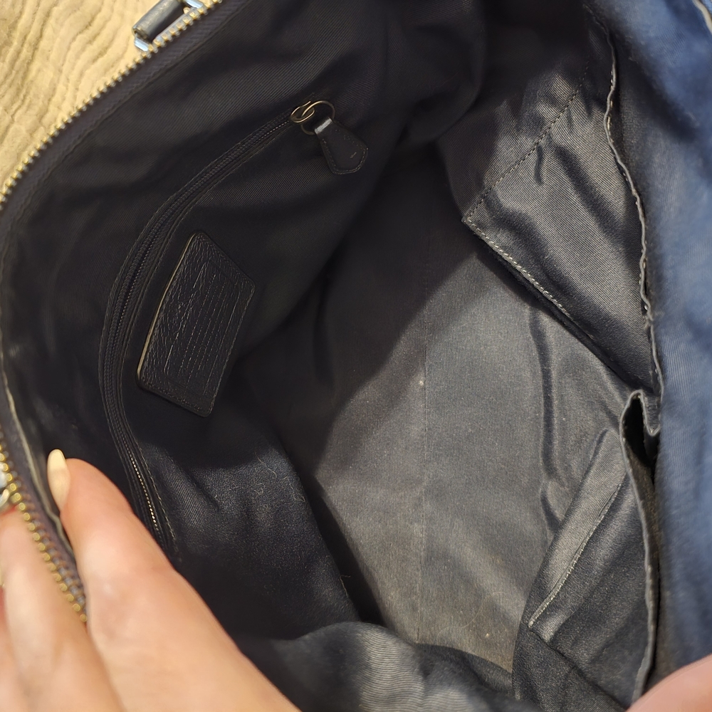 Coach Navy Blue Leather Satchel - Picture 4 of 9
